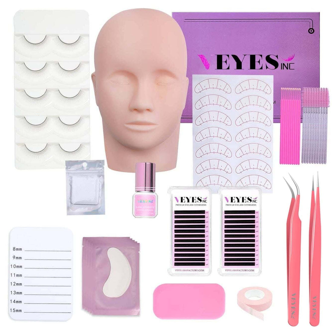 Luxury Mannequin Eyelash Practice Kit CA 95131 Eyelash Kits VEYELASH SET 2 