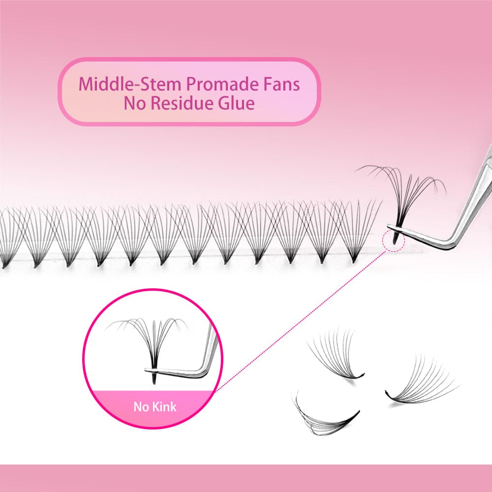 Plus Tray 10D Promade Fans CA95131 Premade volume fans VEYELASH® 