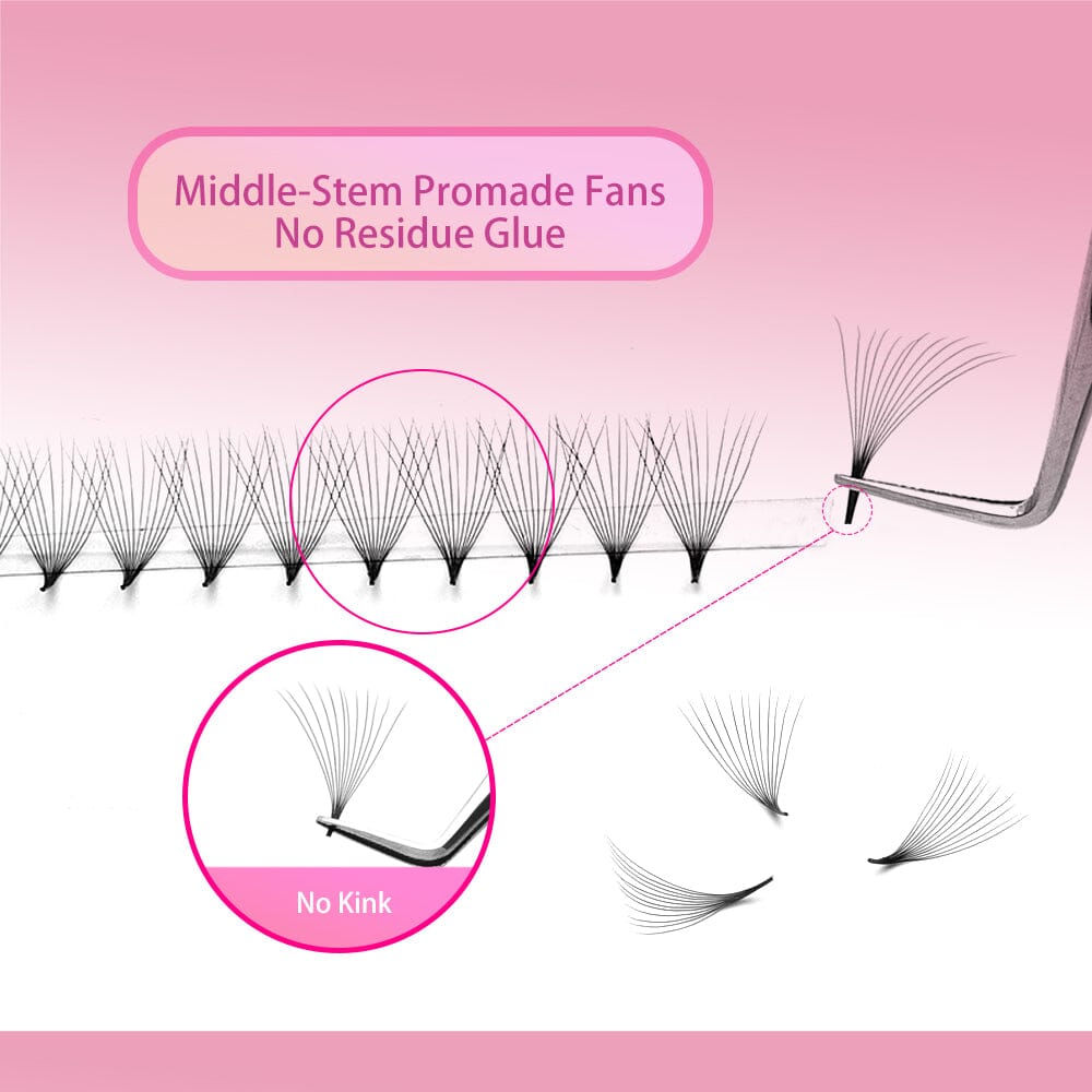 Plus Tray 12D Promade Fans CA95131 Premade volume fans VEYELASH® 