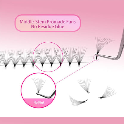 Plus Tray 12D Promade Fans CA95131 Premade volume fans VEYELASH® 