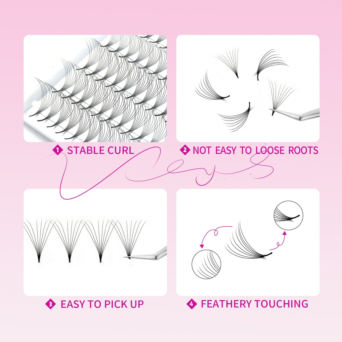 Pointy Base 5/8/10D Premade Fans Premade volume fans VEYELASH® 