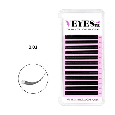 Premium Eyelash Extensions 0.03mm CA95131 Individual eyelashes VEYELASH® 
