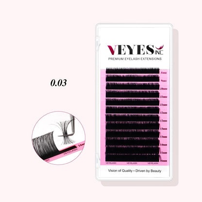 Premium Eyelash Extensions 0.03mm Individual eyelashes VEYELASH 