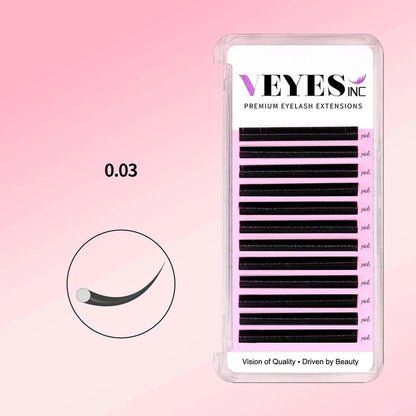 Premium Eyelash Extensions 0.03mm Individual eyelashes VEYELASH 