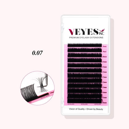 Premium Eyelash Extensions 0.07mm Individual eyelashes VEYELASH 