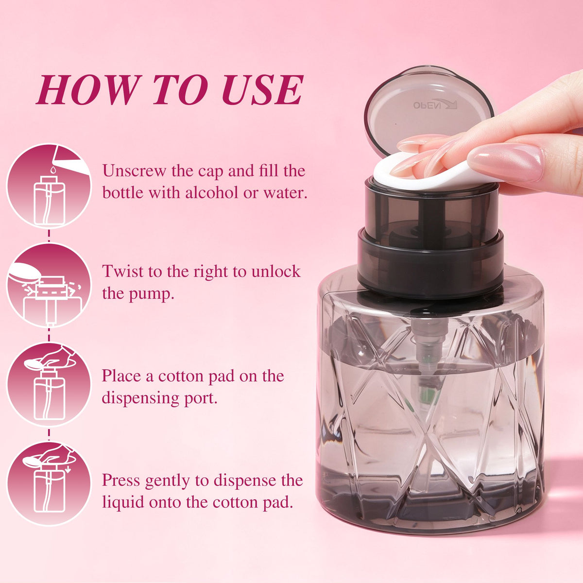Push-Down Liquid Dispenser 200ML VEYELASH® 