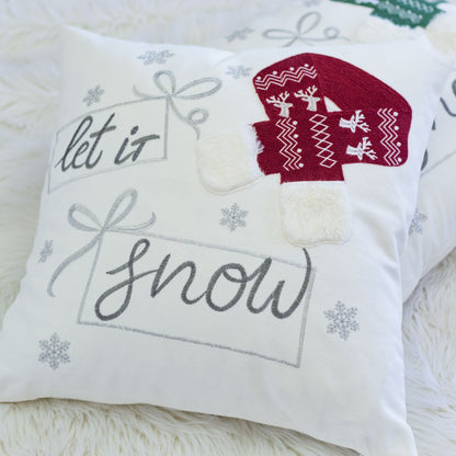 Snow Christmas Throw Pillow VEYELASH Default 