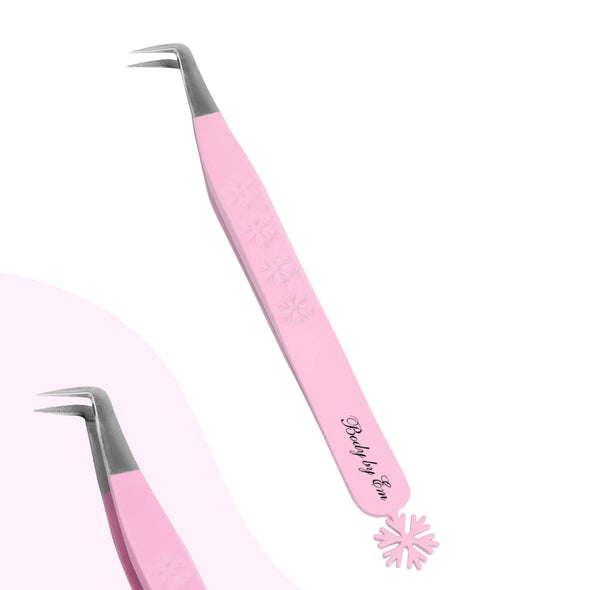 Snowflake-Charm Christmas Tweezer Tweezers VEYELASH Fiber-tip Pink C90 