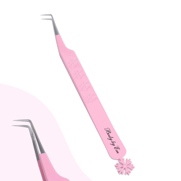 Snowflake-Charm Christmas Tweezer Tweezers VEYELASH Non Fiber-tip Pink L90 