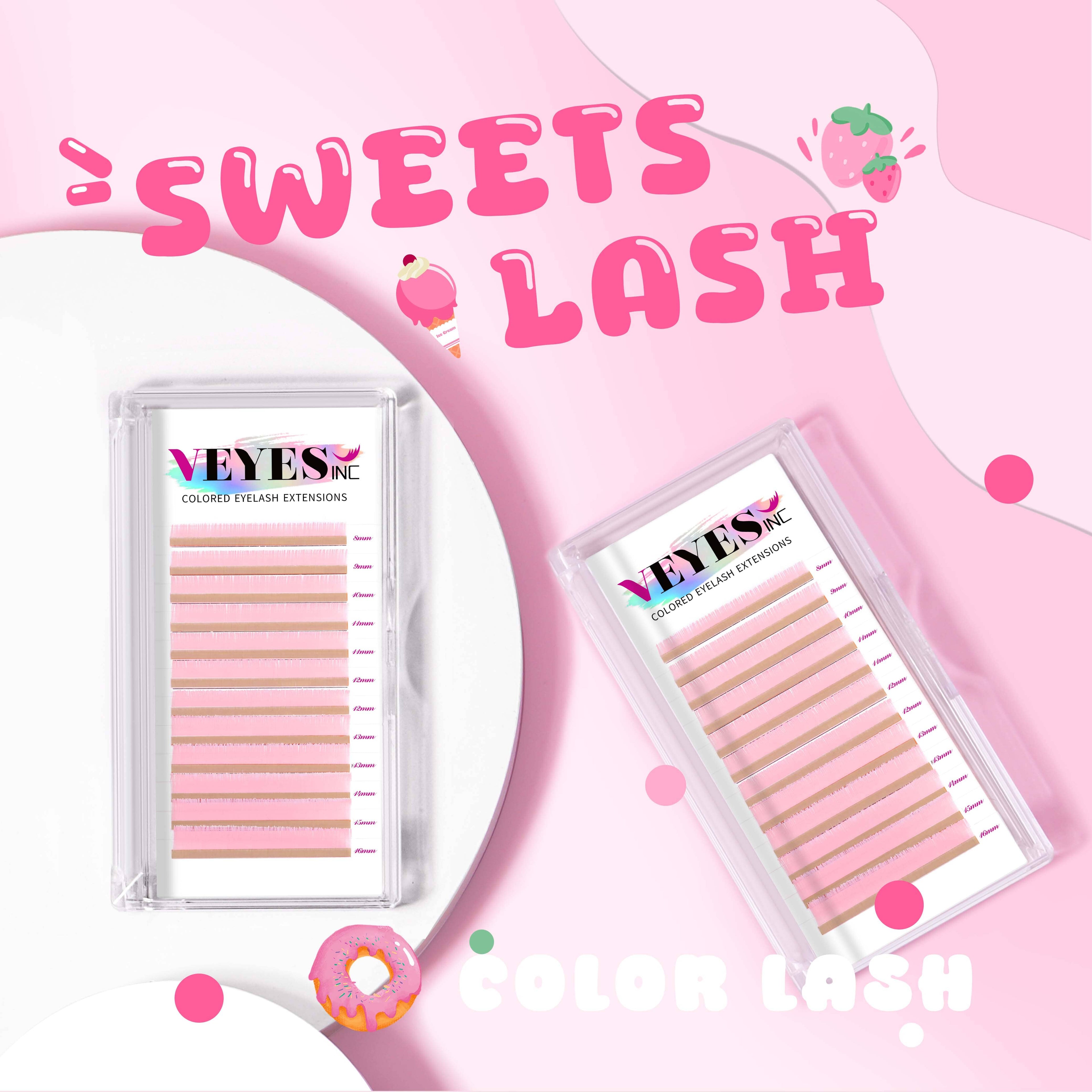 Sweet Pink Lash 0.07mm Individual eyelashes VEYELASH® 