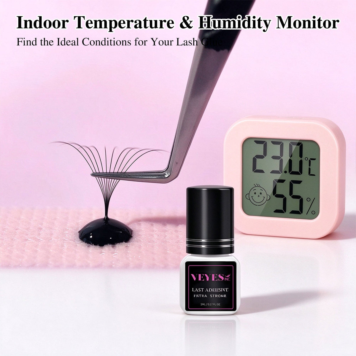 Temperature and Humidity Monitor VEYELASH 