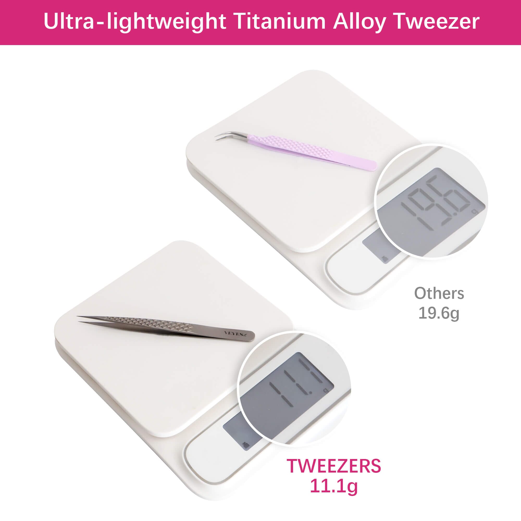 Titanium Alloy - TitanLite Isolation Tweezer CA95131 Tweezers VEYELASH 