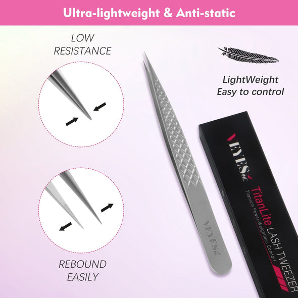 Titanium Alloy - TitanLite Isolation Tweezer Tweezers VEYELASH 