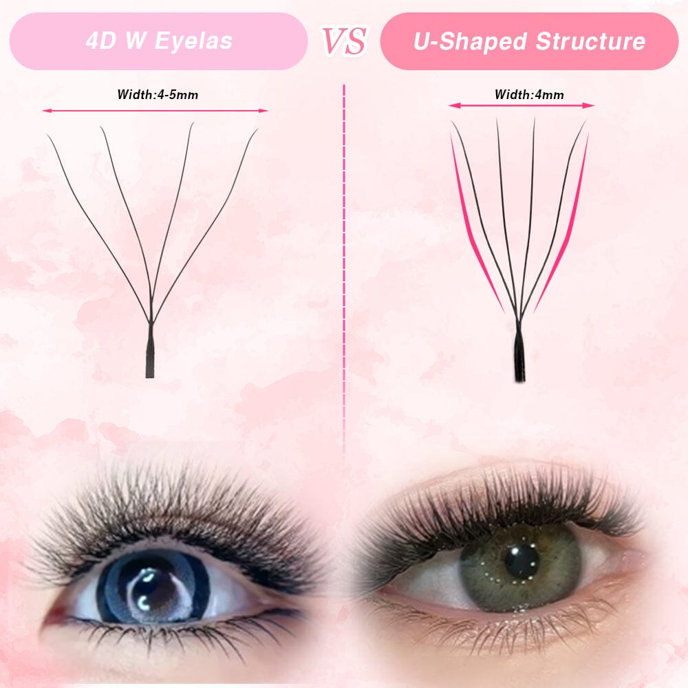 U Shaped 4D Lash Extensions Individual eyelashes VEYELASH 