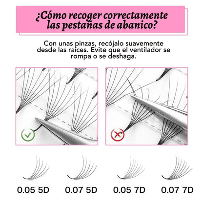 Ventiladores estrechos XL Promade México Premade volume fans VEYELASH® 