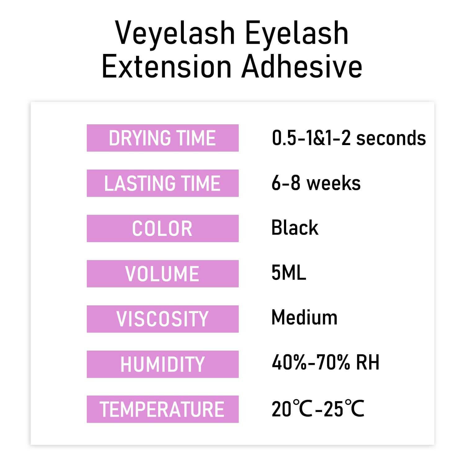 Volume 5ml - Lash Extension Glue False Eyelash Adhesive VEYELASH® 