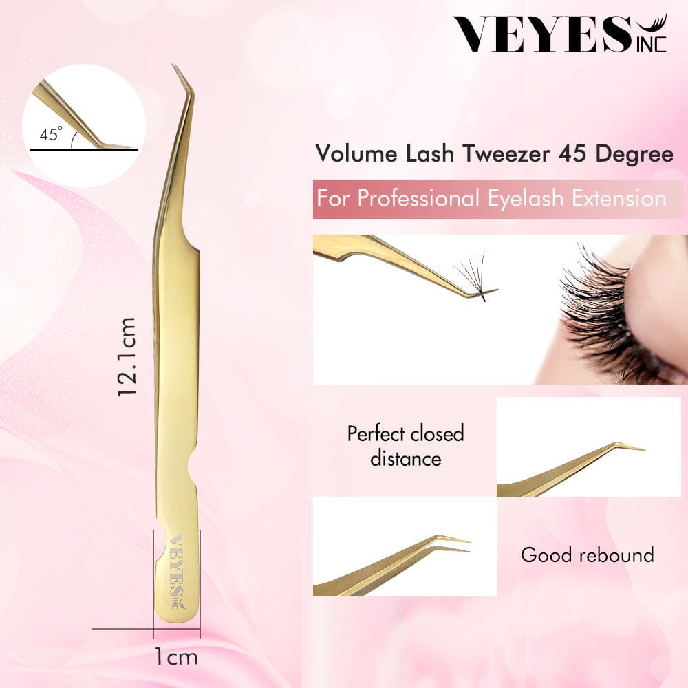 Volume JL Gold Tweezer Tweezers VEYELASH 