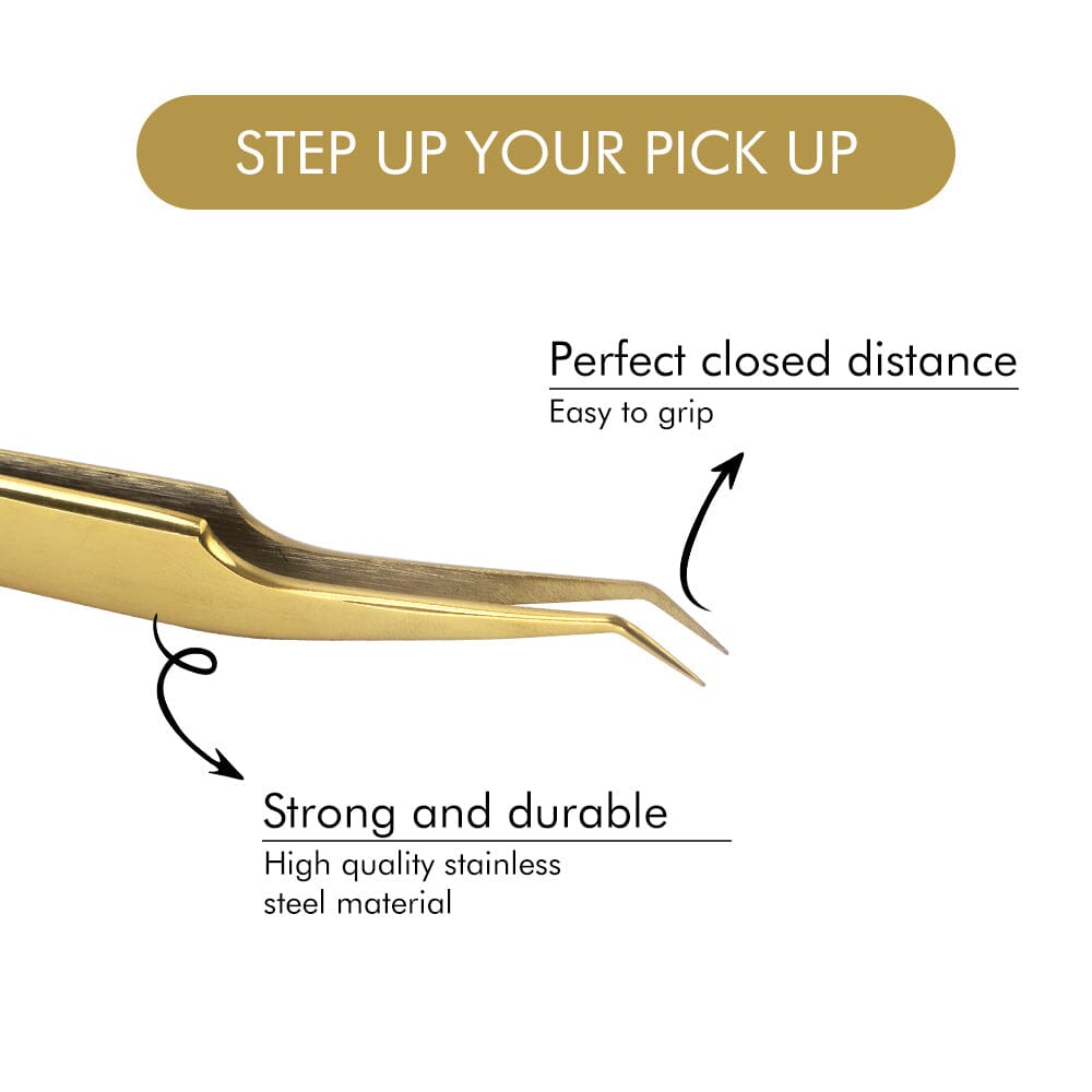 Volume JL Gold Tweezer Tweezers VEYELASH 