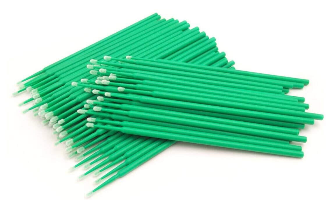 100PC Disposable Micro Wands CA95131 假睫毛配件 VEYELASH® GREEN 