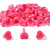 100PC Heart-Shaped Ring Cup VEYELASH? ROSE RED 
