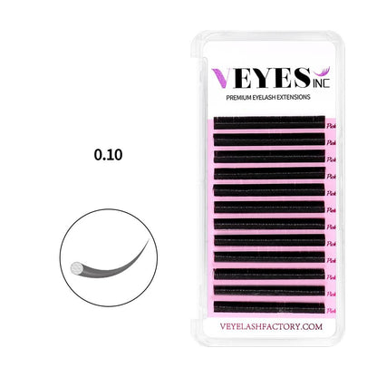 Classic Lash Extensions 0.10mm single length CA95131 Individual eyelashes VEYELASH 