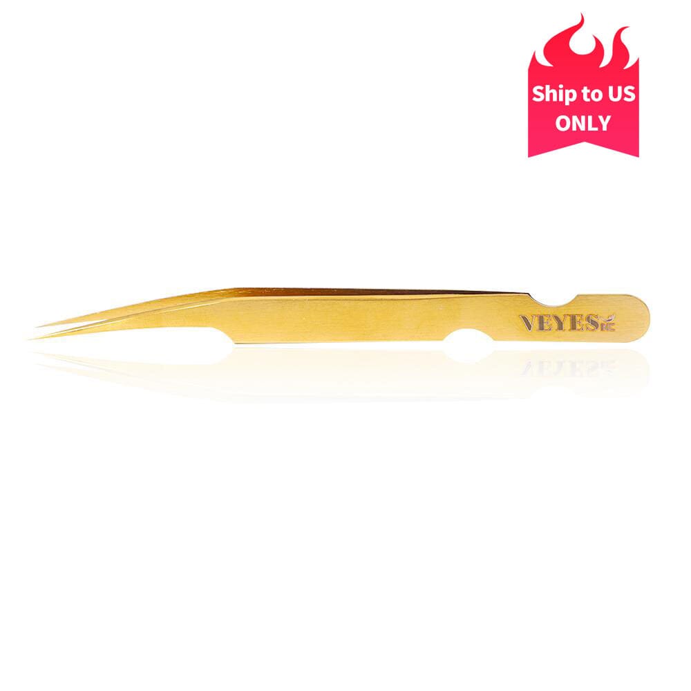 Classic Straight Gold Tweezer CA 95131 Tweezers VEYELASH 