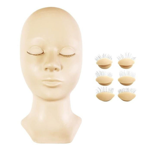 Mannequin of Replace Eyelids CA95131 Practice mannequin VEYELASH? Natural Head+4pairs eyes 