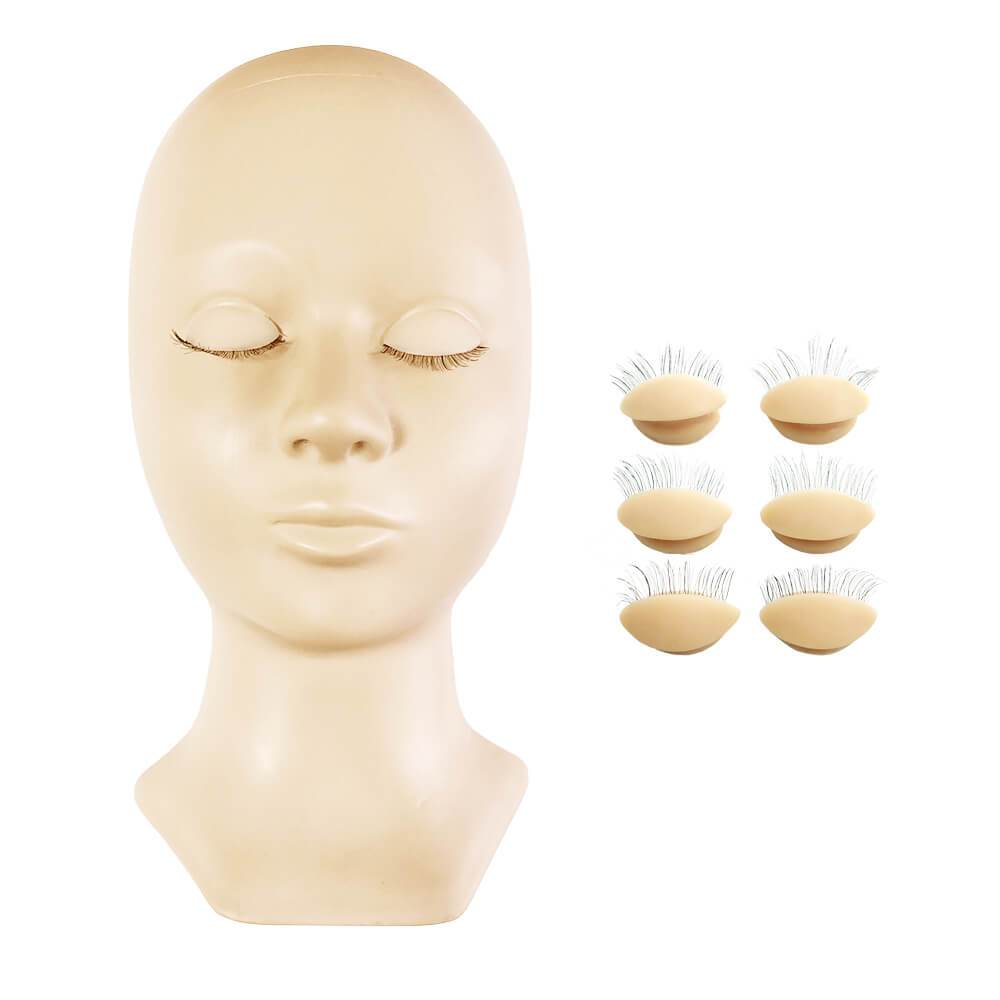 Mannequin With Replacement Eyelids Practice mannequin Veyelashfactory 