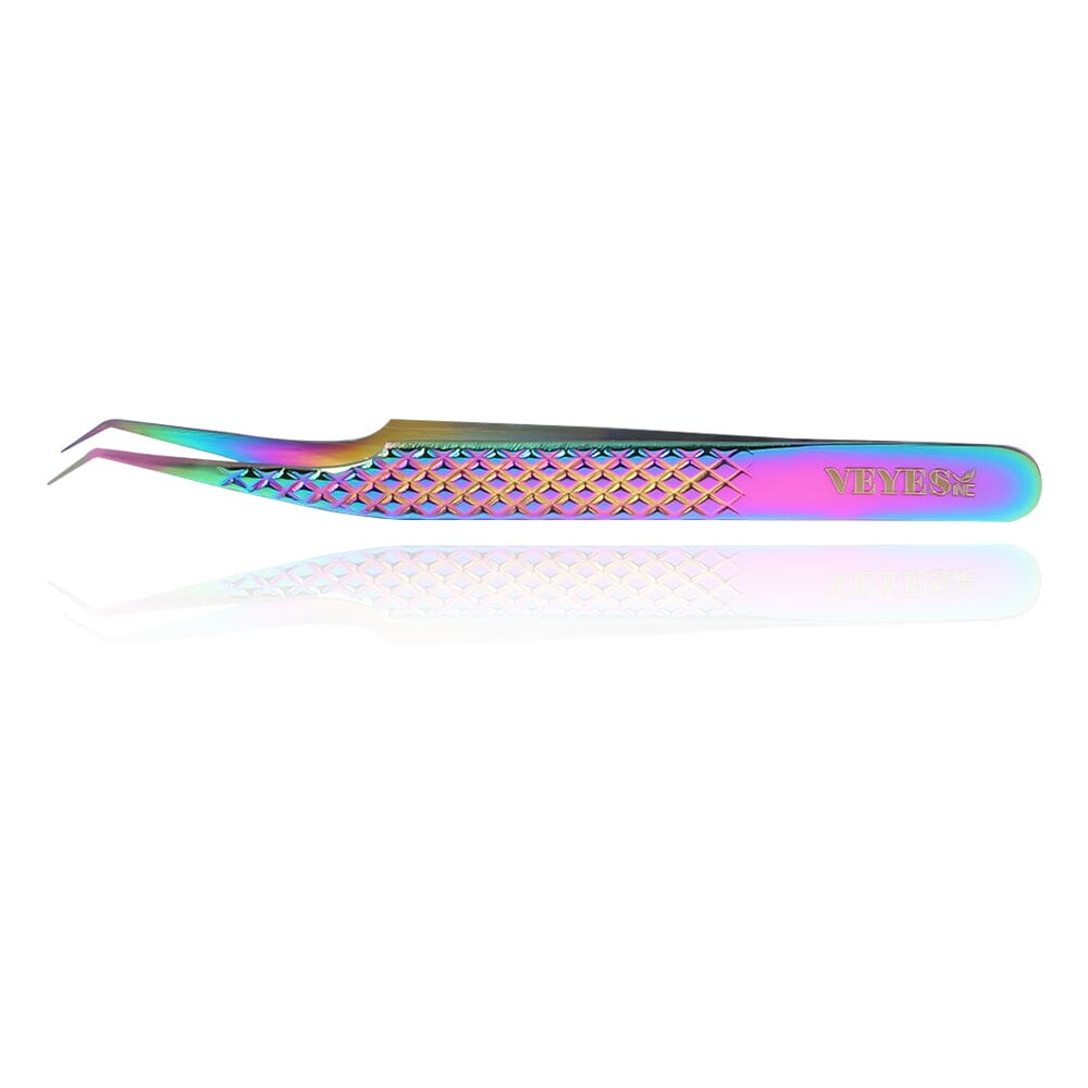 Rainbow Volume Lash Tweezers 45 Degree Tweezers VEYELASH 